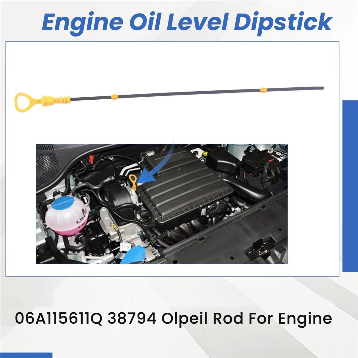 NCSMT Engine Oil Level Dipstick For Audi A3 8L1 Tt Skoda Octavia 1.6, 1.8T 06A115611Q 38794 Olpeil Rod For Engine