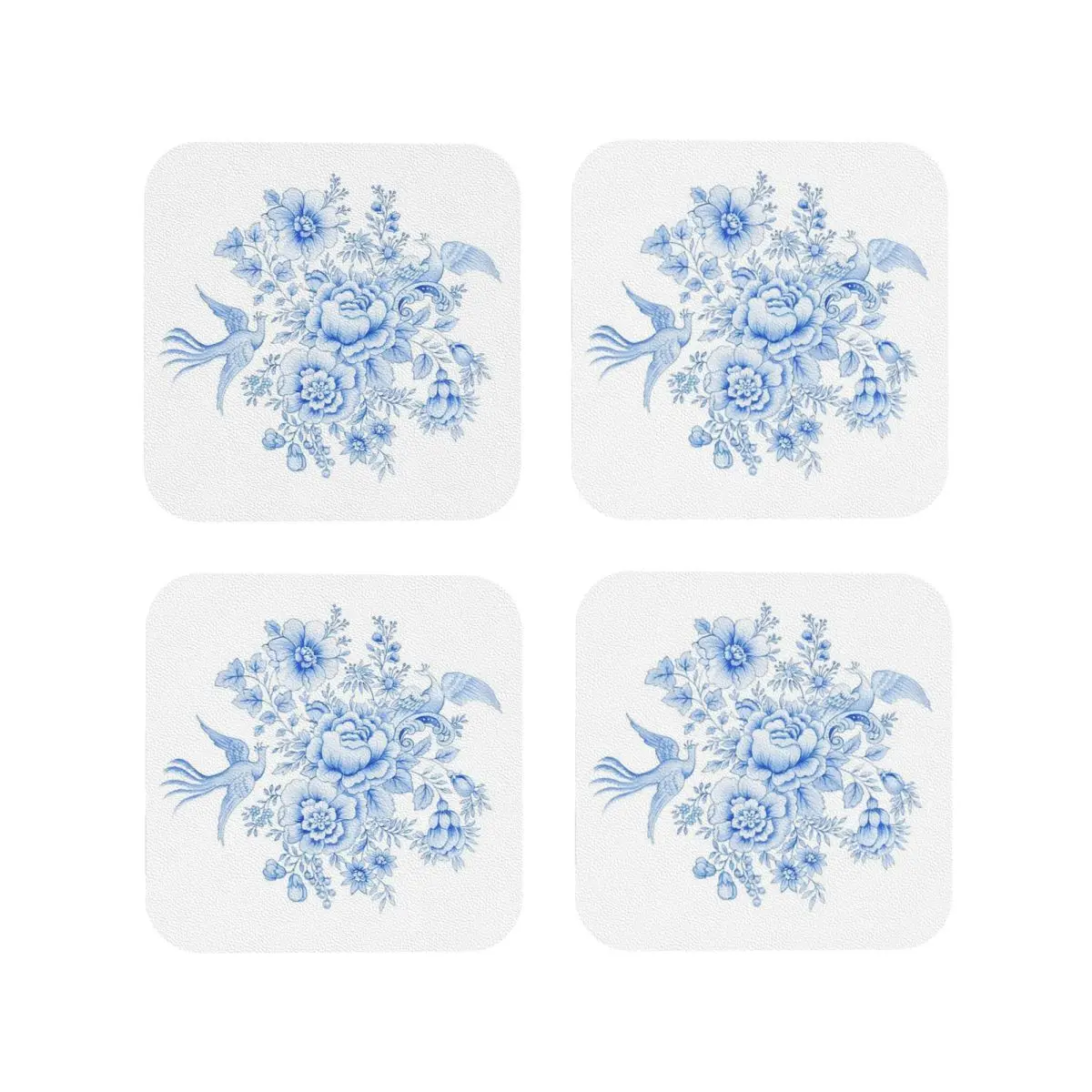 Chinoiserie Birds And Flowers, Asiatic Pheasan Coasters Kitchen Placemats Cup Coffee Mats For Decor Home Tableware Pads Set of 4