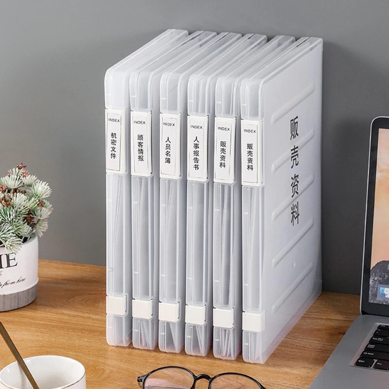 

File Box Document Case Portable Project Case Transparent Plastic Box for Office Desktop Document Box