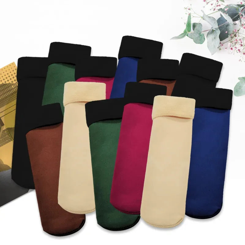 

6Pairs/Lot Women/Men Winter Warm Thicken Thermal Socks Wool Cashmere Snow Black Skin Seamless Velvet Soft Boots Sock Lot
