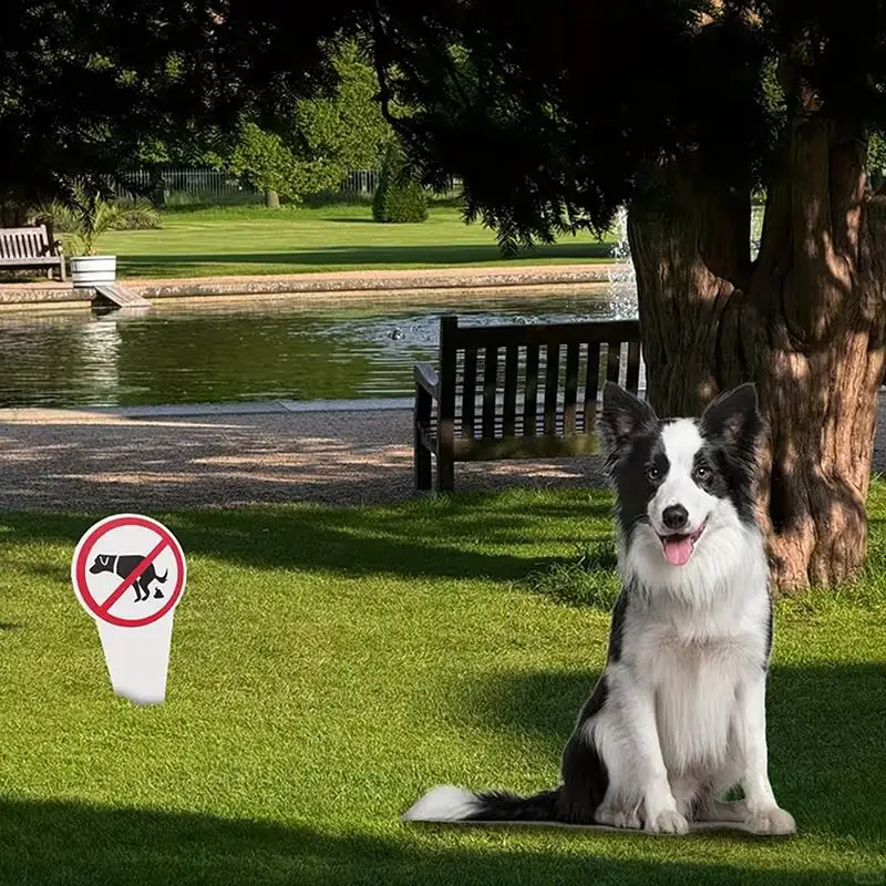 Outdoor Waterproof "No Dog Poop" Plastic Yard Sign Garden Stake Warning for Pet Owners Prevent Pollution