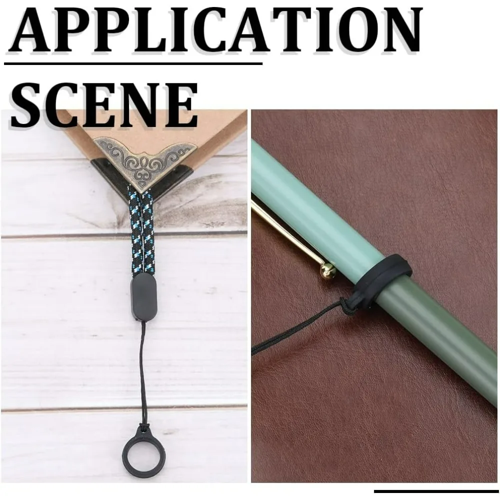 60 uds 5 tamaños anillos de goma antipérdida negros 20,5/18/ 16/13/ 8mm diámetro interior soporte ajustable cordón de collar