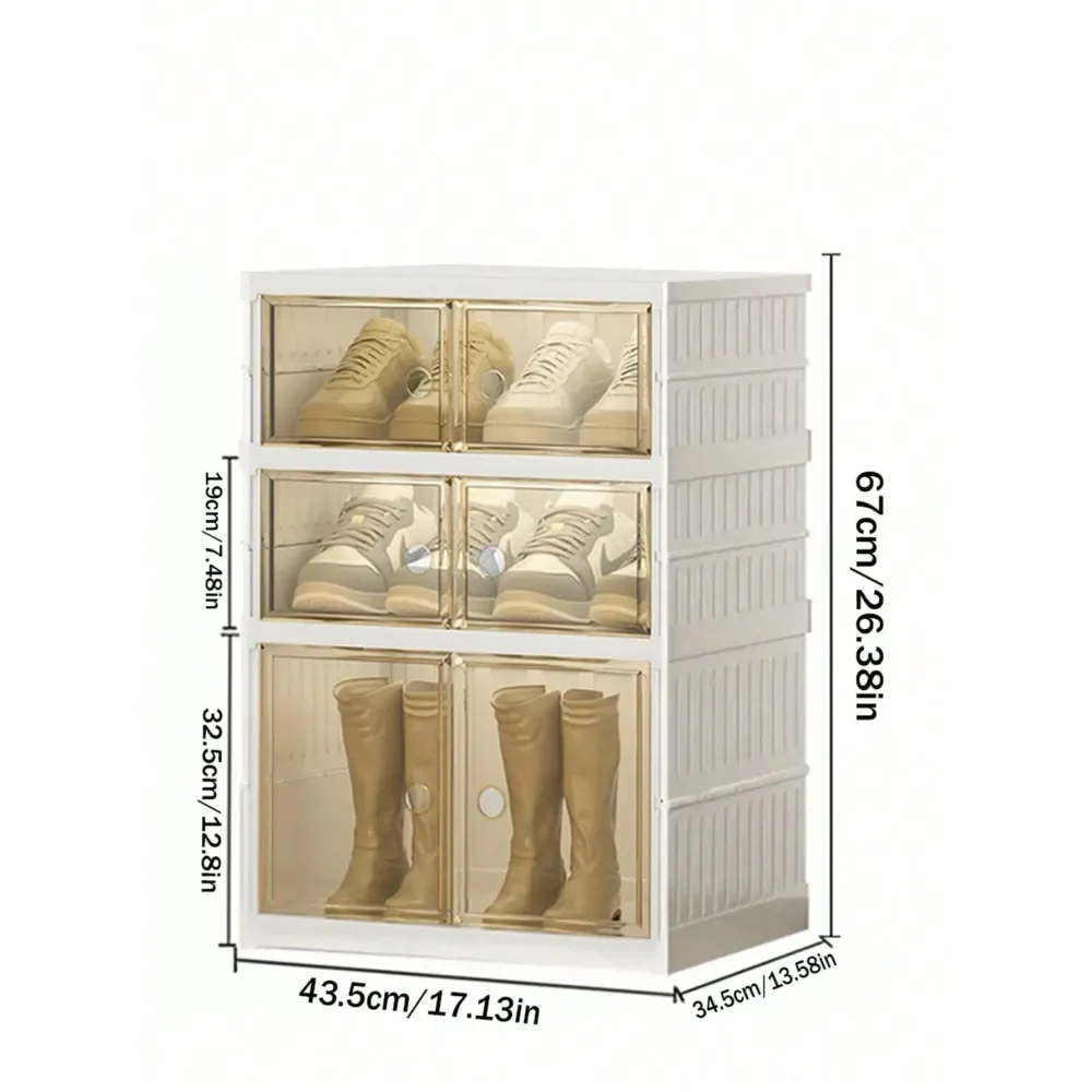 

6 9layer SpaceSaving Foldable Shoe Rack Storage Device, Stacked Transparent Plastic Box, HighQuality MultiFunctional Suitable F