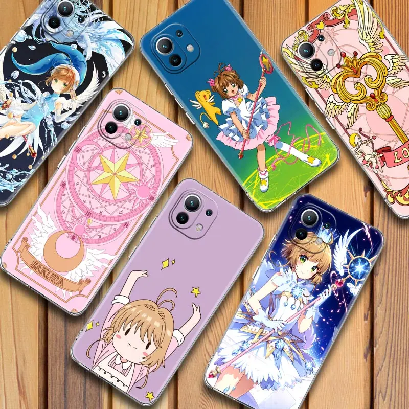 Soft Funda Mi 11 Lite 5G NE Case For Xiaomi 12T Pro 12 11X 10T 11T 13 Pro Note 10 9T Clear Cover Anime Girl Card Captor Sakura