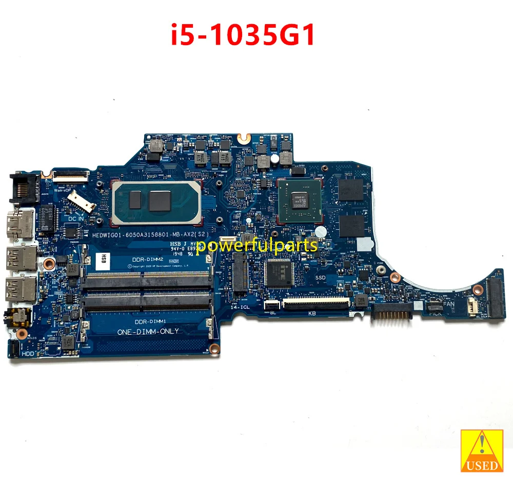 For HP 14-ck 14s-cf 240 G7 Motherboard i5-1035G1 Cpu+Graphic In-built 6050A3158801-MB-AX2 Working Good