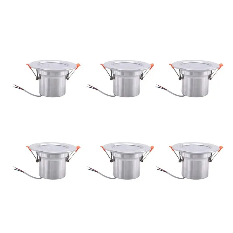 N82R 6X 8Ohm 10W Bathroom Ceiling Speaker Background Music System Moisture-Proof Aluminum Can Fashion In-Ceiling Speaker