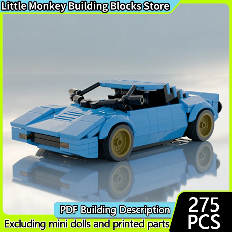 

Speed Racing Car Model MOC Building Bricks Blue Road Sports Car Modular Technology Children Holiday Gifts Assemble Toys Suit