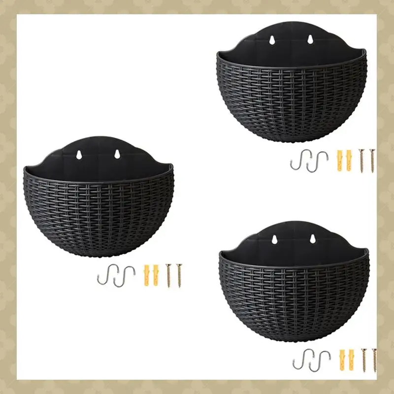 

AB45 Wall Flower Pots Wall-Mounted Flower Pots Semi-Circular Fence Flower Pots With Drainage Hooks