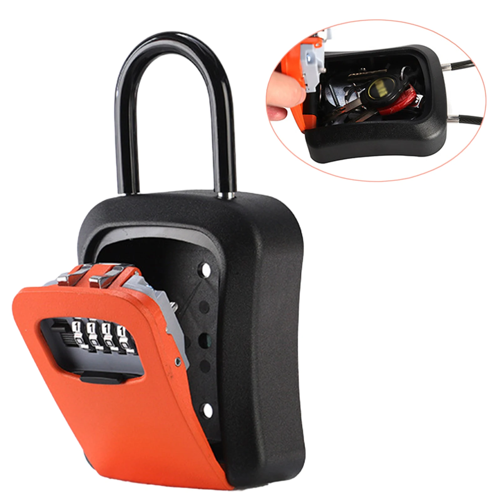 البلاستيك مفتاح اقفال الصناديق في الهواء الطلق الحائط المفاتيح صندوق تخزين 4 أرقام الجمع كلمة المرور قفل الأمان تخزين سر آمن #3