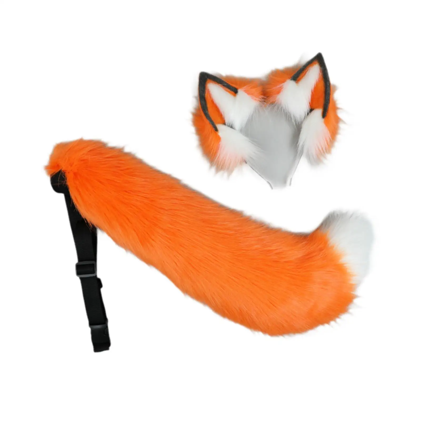 Animal Ears and Tail Set Cosplay Headwear Gift Fancy Dress Hair Hoop for Stage Performance Carnival Party Masquerade Role Play
