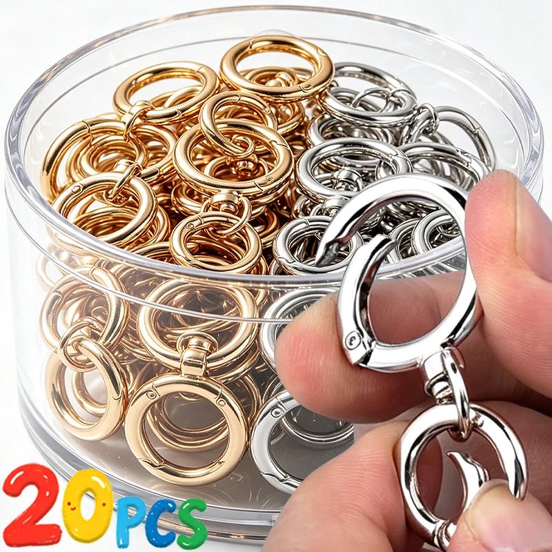 20/1Pcs Double O Ring Spring Snap Carabiner Clip Swivel Trigger Hook Keychain Bag Clips DIY Jewelry Bags Lanyards Accessories