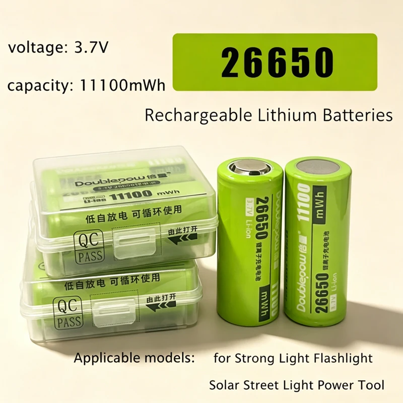 3,7V Wiederaufladbare Lithium-Ionen-Batterien 26650 11100mWh Li-Ionen-Akku für Starklicht-Taschenlampen, Solar-Straßenbeleuchtung und Elektrowerkzeuge