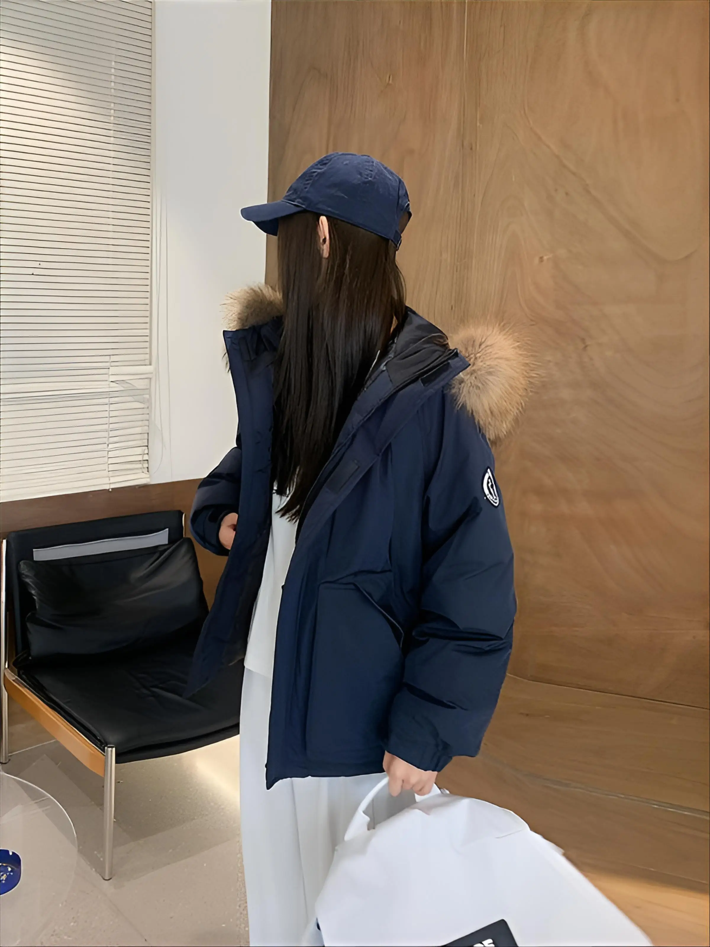 

Женская осенняя куртка-парка без капюшона, утепленная, с воротником-стойкой, на молнии, в стиле Harajuku, с диагональным шнурком, для повседневной носки