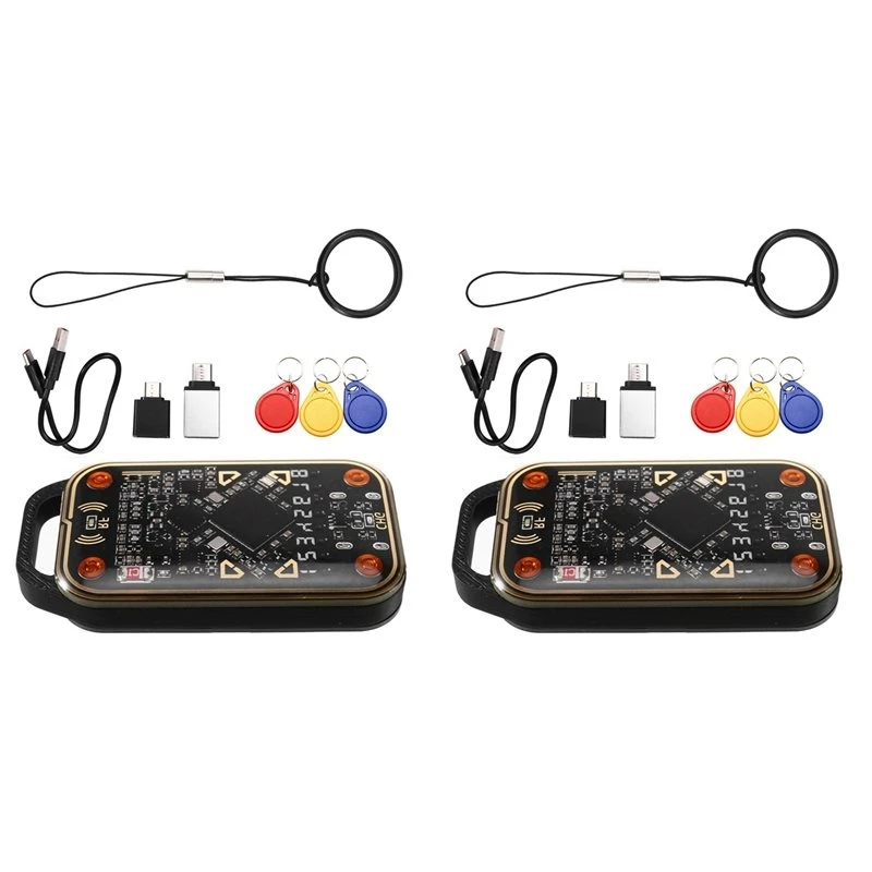 ABNR 2X Chameleon Ultra V3.0 RFID Smart Card Emulator Reader 125Khz 13.56Mhz ID IC Smart Card NFC Tag Copyer+6XUID Keychain