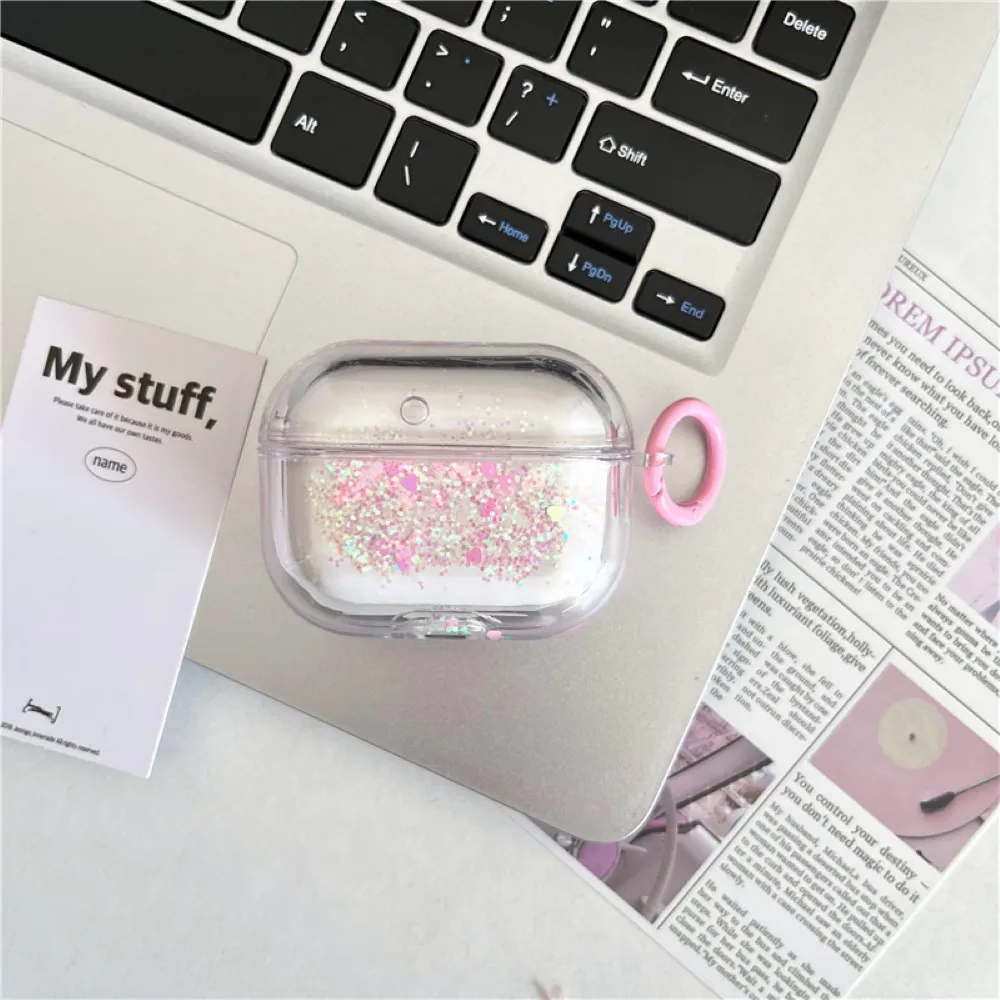 Case for Apple AirPods 1 2 Pro 3rd Generation Case Quicksand Cute with Ring Strap Fundas Earpods Soft AirPods Pro 2 Case