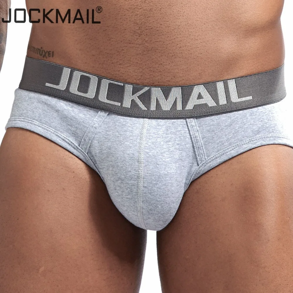 JOCKMAIL Brand Sexy Men\'s Underwear Basic Cotton Brief high quality white black gray M -XXL Gay underwear men bikini slip homme