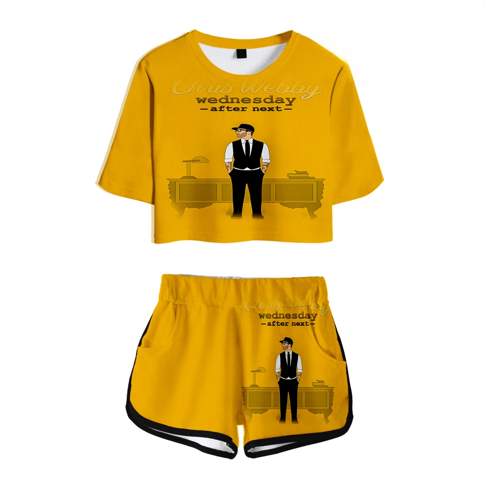 

Rapper Chris Webby 3D Print Ladies Tracksuit 2 Piece Set Crop Top Shorts Two Piece Outfits Casual Sportwear Twopiece
