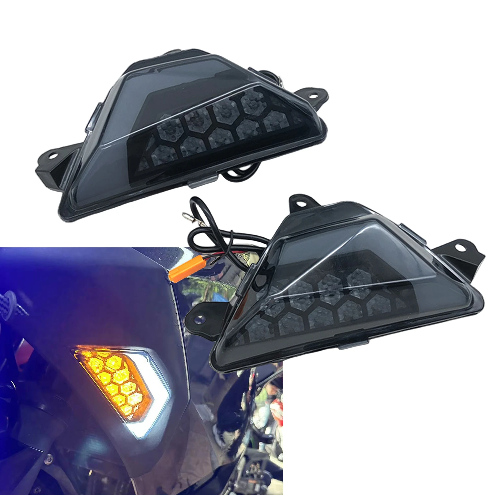 

Motorcycle Front LED Indicator Light Turn Signal Side Lamp For KAWASAKI NINJA 300 400 650 ZX-6R ZX-25R ZX4R