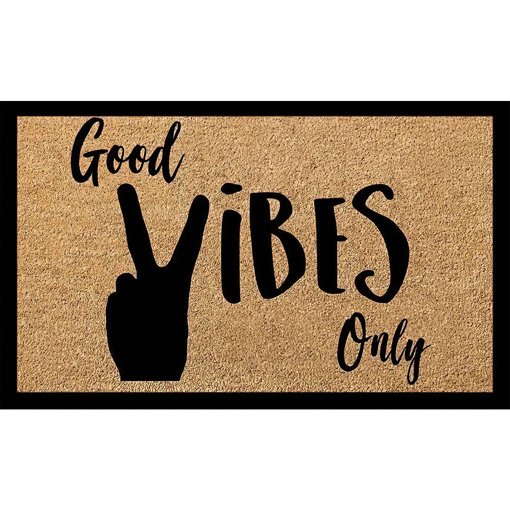 

Outdoor Door Mat for Your Porch Decor, 18"x30" (Good Vibes Only) Outdoor Welcome mat - Front Door Mat Outdoor Entrance in