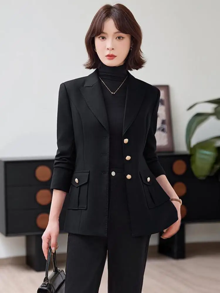

Vintage Women Solid Elegant Large Size Bandage Blazer Coat Autumn Winter Versatile Single Breasted Tops 2025 Popular Streetwear