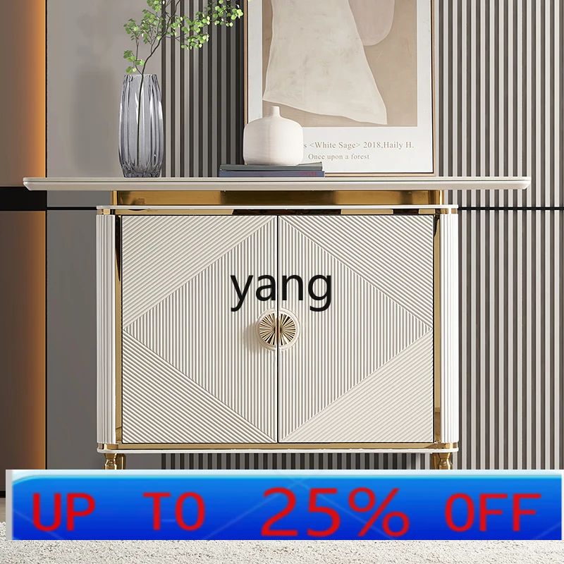 

LMMLight Luxury Stone Plate Console Modern Minimalist Living Room Wall Entrance Foyer Curio Cabinet