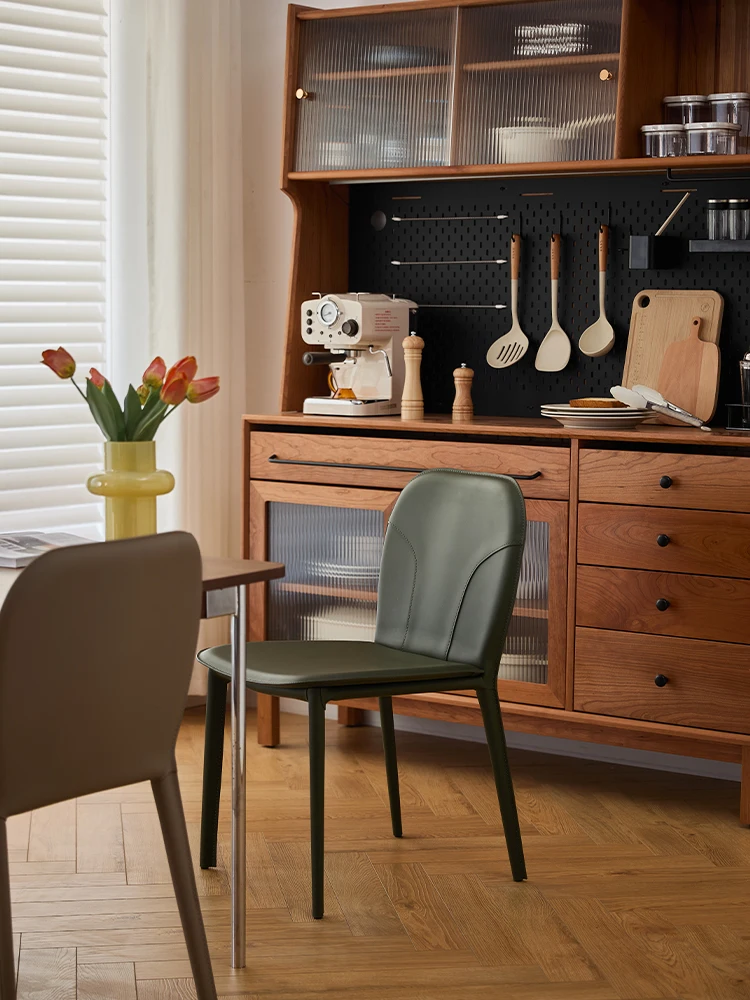 

Nordic Vintage Modern Simple Dining Chair Saddle Seat Backrest Chair Home Kitchen