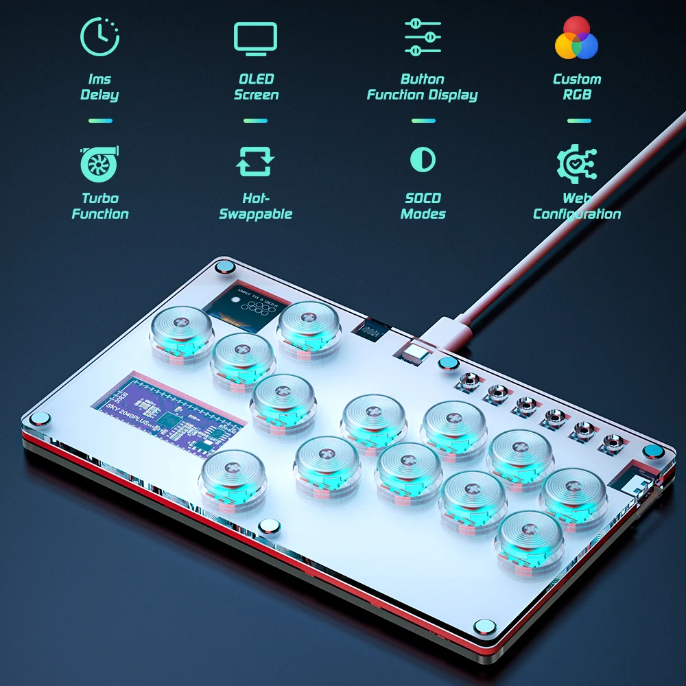 Joystick Hitbox Controller Street Fight Sticks 13 Keycaps For PS4/Switch/PC /PS3/ Hitbox Fighting Game Arcade Game Keyboard