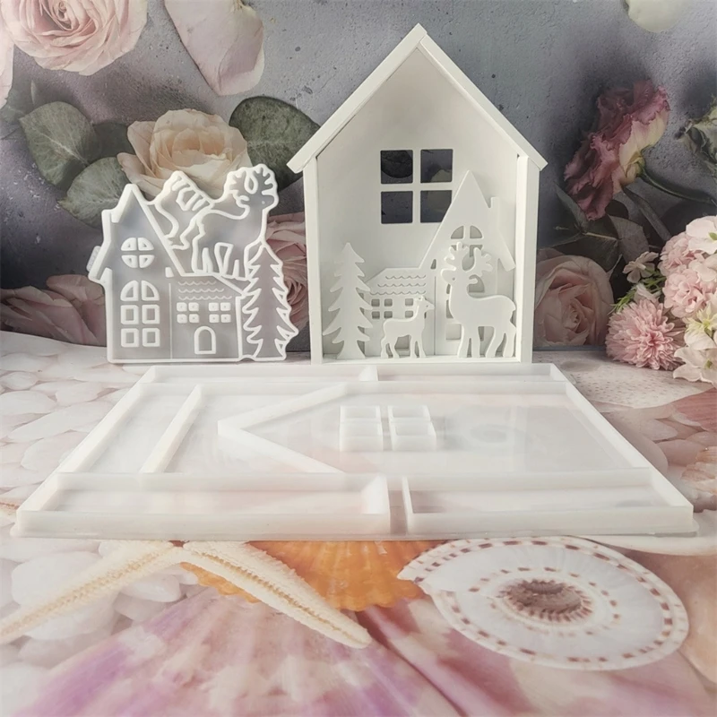 Conjunto portátil moldes para casa rena para artesanato decoração casa Opções resistentes silicone