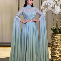 Customized Dress Elegant Vintage Green Sequins Beading Ruffle Ball Formal Occasion Prom Dress Evening Party Gowns