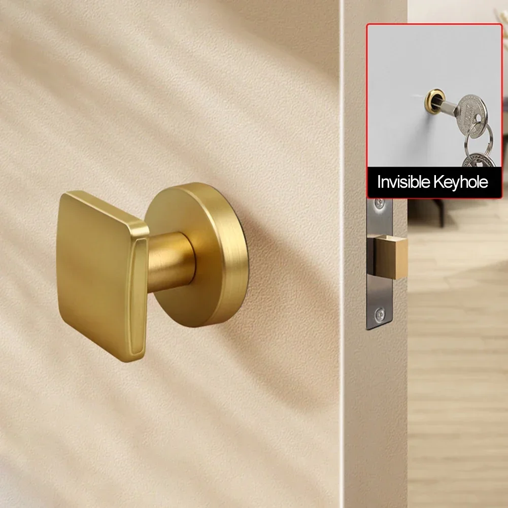 Invisible Door Lock Zinc Alloy Single Side Dark Door Lock Special Door Secret Room Lock For Wooden Doors Narrow Doors