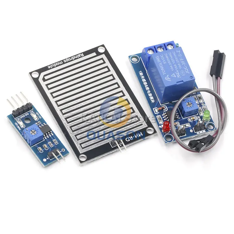 Rain water sensor module + DC 5V 12 Relay Control Module Rain Sensor Water Raindrops Detection Module for Arduino robot kit