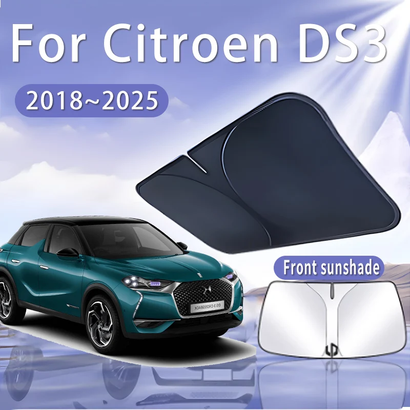 Car Sun Visor For Citroen DS3 Crossback 2018~2025 MK2 Front Windshield Sunshade Heat Insulation Summer Cooling Auto Accessories