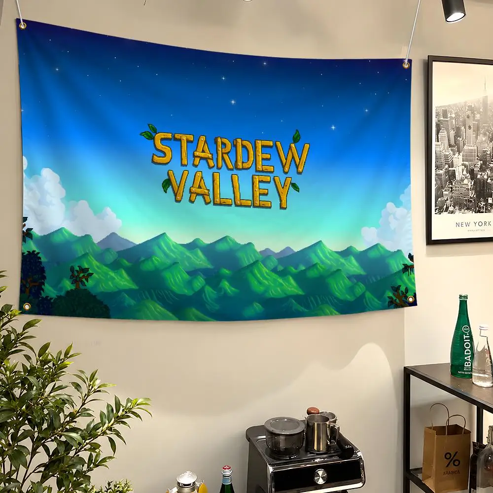 Game Stardew Valley Junimo Pelican Town Flags Wall Hanging Flag Banners For Birthday Parties Outdoor Bedroom Dorm Room Decor