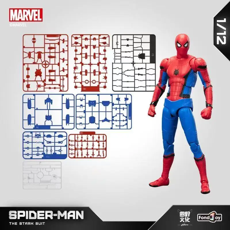 

100% Original Fondjoy Spider-Man Model Kit 1/12 Spiderman The Stark Suit Assembly Infinity Saga ABS Joint Movable Kid Toy Gift