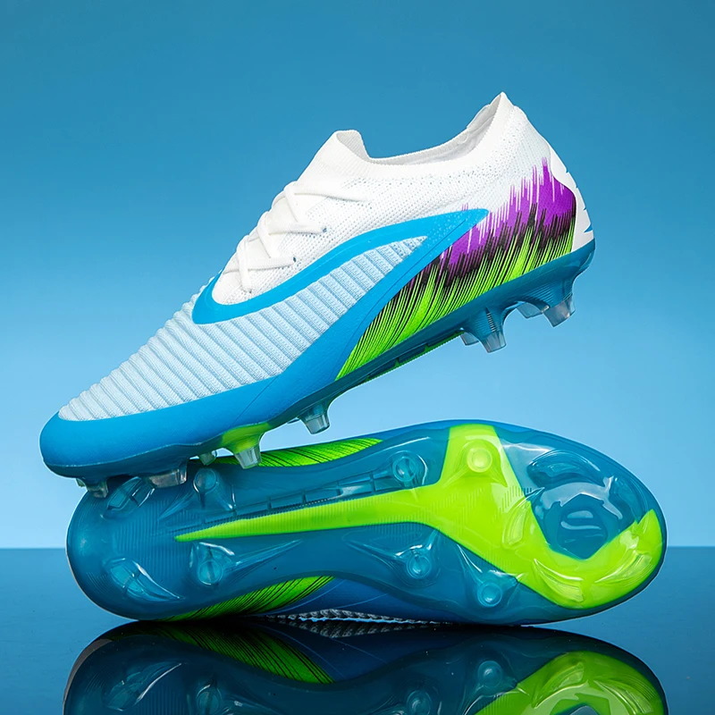 New Men Football Boots Cleats Shoes Soccer Long Spikes FG Ultralight Training Soccer Shoes Non-Slip Outdoor Match Drop Shipping