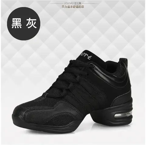 메쉬 댄스 신발 여성 재즈 현대 소프트 Outsole 댄스 스니커즈 통기성 경량 댄스 피트니스 신발
