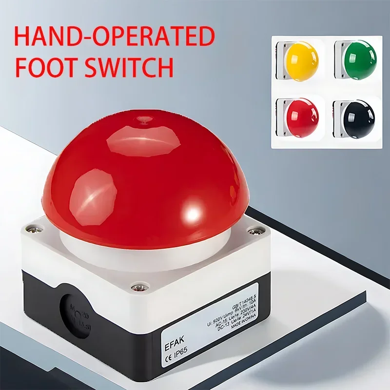 1/5/20 Pcs Hand Clap Knee Top Foot Switch EFAK-R/V/KC11/IY One Open One Close Self Reset Mushroom Head Emergency Stop Start