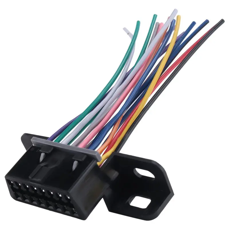 A82M-Full 16 Pin J1962F OBD2 Female To Male DIY Fixed Harness Adapter Connector Plug Dash Port Cable