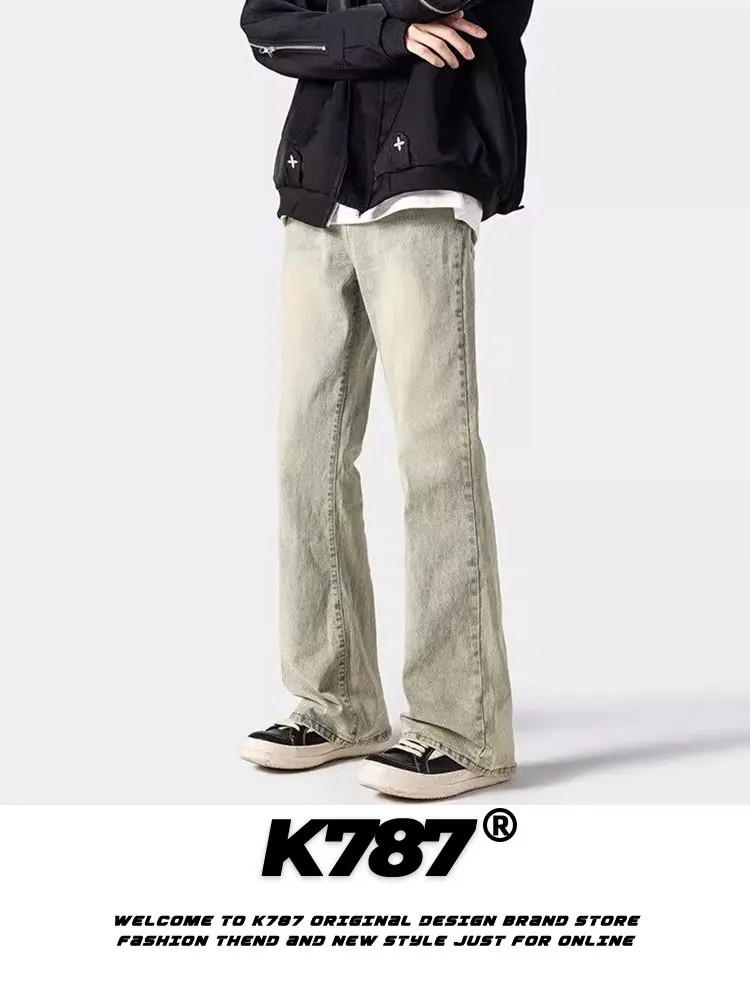 

K787 American Retro Waed Wide Leg Jeans High Waist Casual Straight Tube Long Pants Youth Wear Summer Jeans Loose Fit Jeans