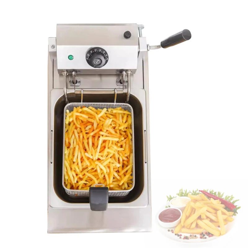 2850W 8L Commercial Automatic Lifting Deep Fryer 12L Electric Dual Tank Deep Fryerer