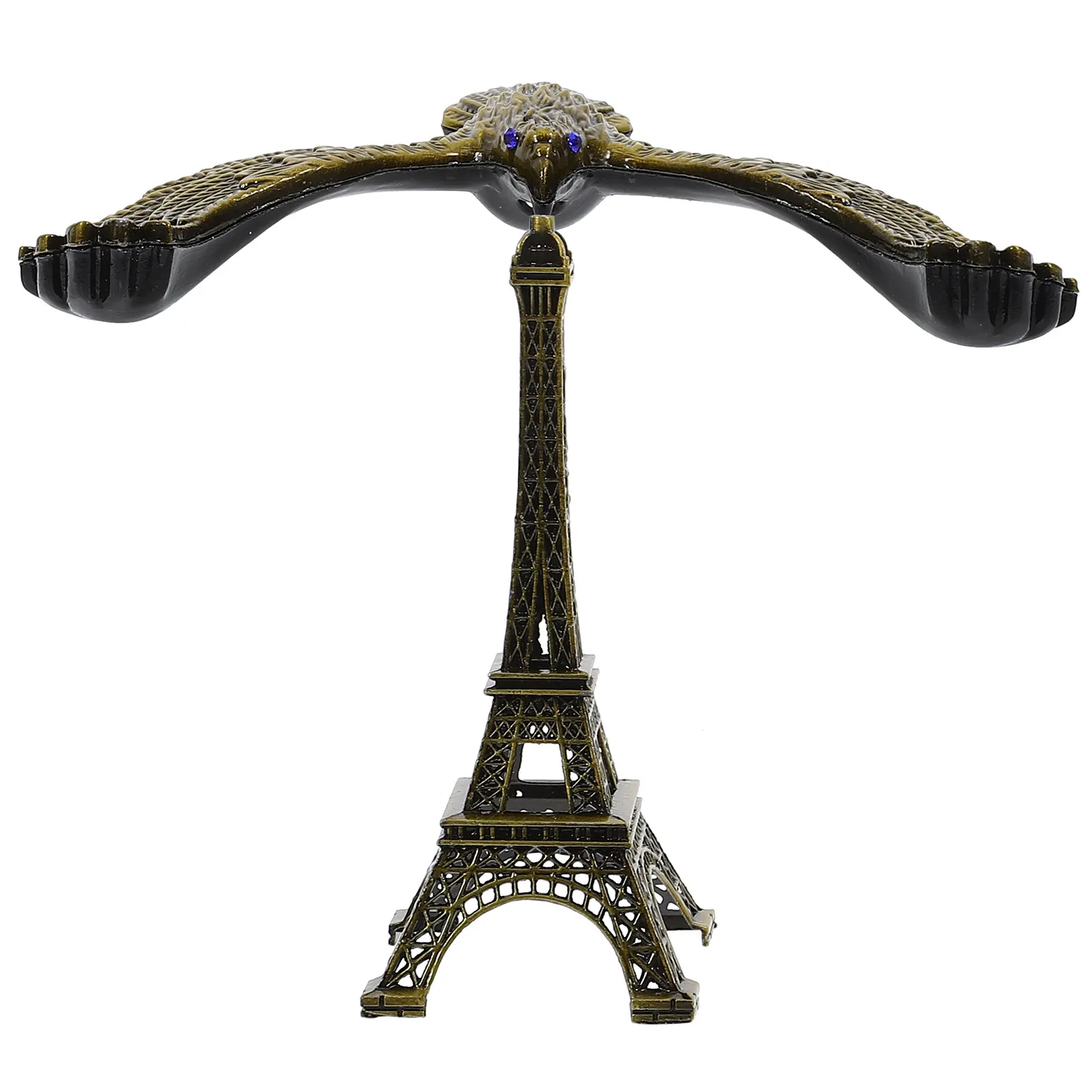 Vintage Alloy Balance Bird Ornament Desktop Decor Eiffel Tower Themed Balancing Bird Statue for Home Office Hotel Restaurant