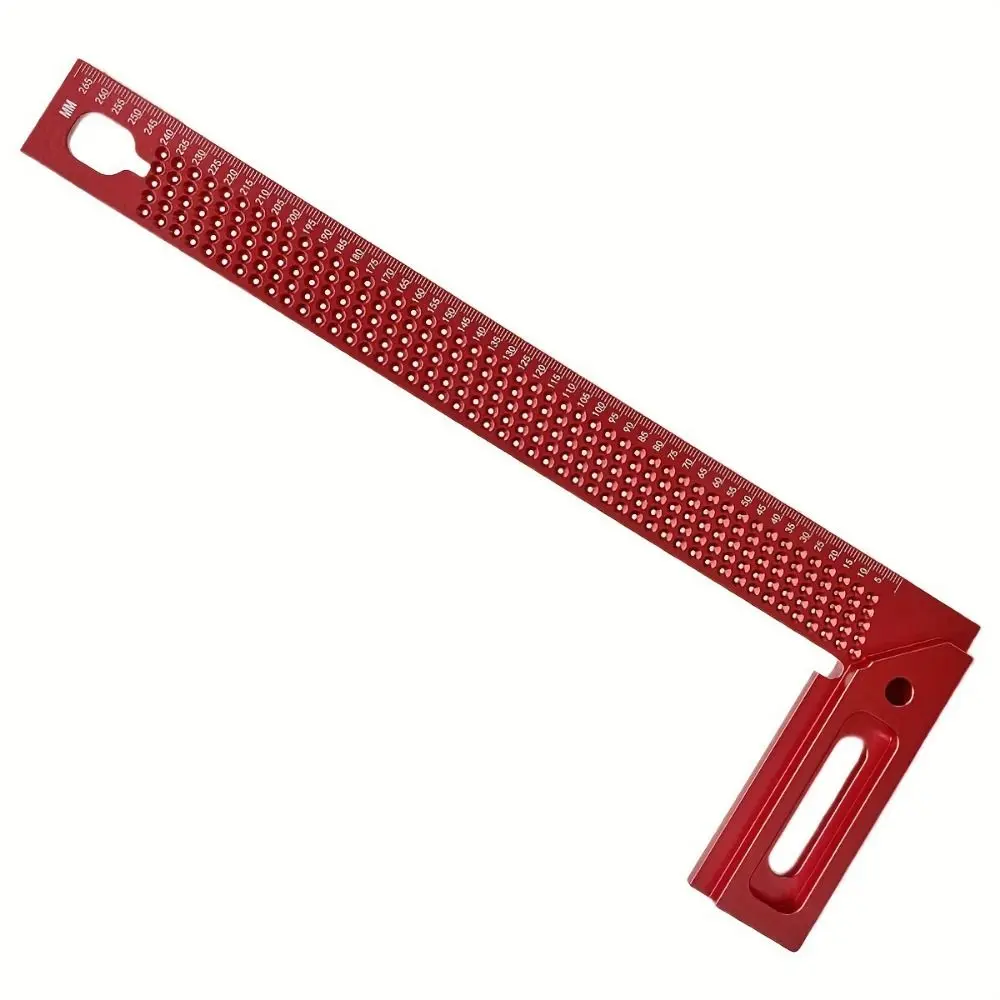 

300MM L-Type Holes Ruler 45/90 Degrees Aluminum Alloy Scribing Marking Gauge Multi-purpose Precision Corner Positioning Ruler