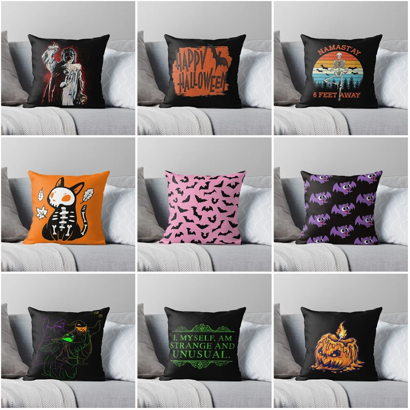 Decorative Home pillow case Cushion covers40x40cm 50x50 60x60cm Modern Living Room sofa bed halloween fear pumpkin 45*45 fall