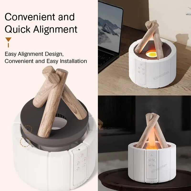 2024NEW Bonfire Aromatherapy Essential Oil Diffuser Remote Control Ultrasonic Air Humidifier with Flame Lamp Home Aroma Diffusor