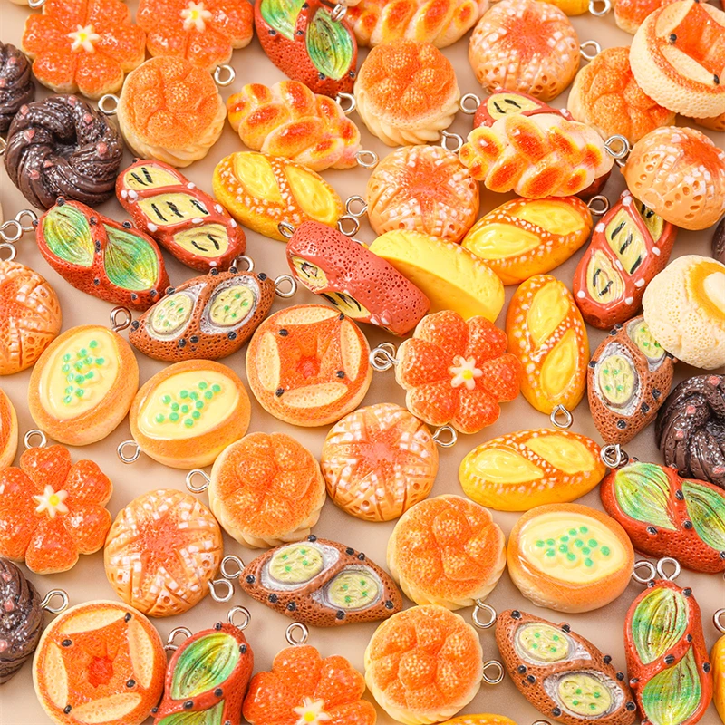 20 Stück niedliche, gemischte Anhänger in Form von Lebensmitteln und Brot, zum Basteln von Ohrringen, Halsketten, Armbändern, für DIY-Bastelarbeiten und als Schmuckzubehör. – Detail 5