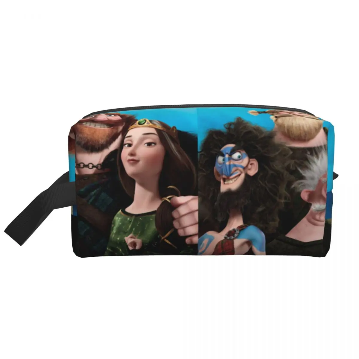 Bolsa de cosméticos con carteles corajosos personalizados para mujer, estuche de maquillaje Merida de gran capacidad, bolsas de aseo para almacenamiento de belleza