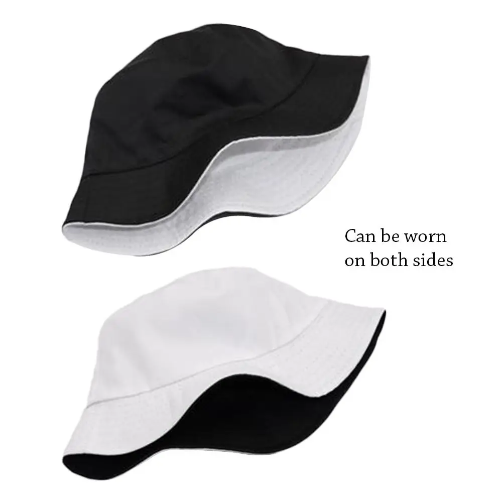 Spring Summer Double-Sided Bucket Hat Sun Protection Big Brim Beach Cap Foldable Portable Sun Hat Women Men