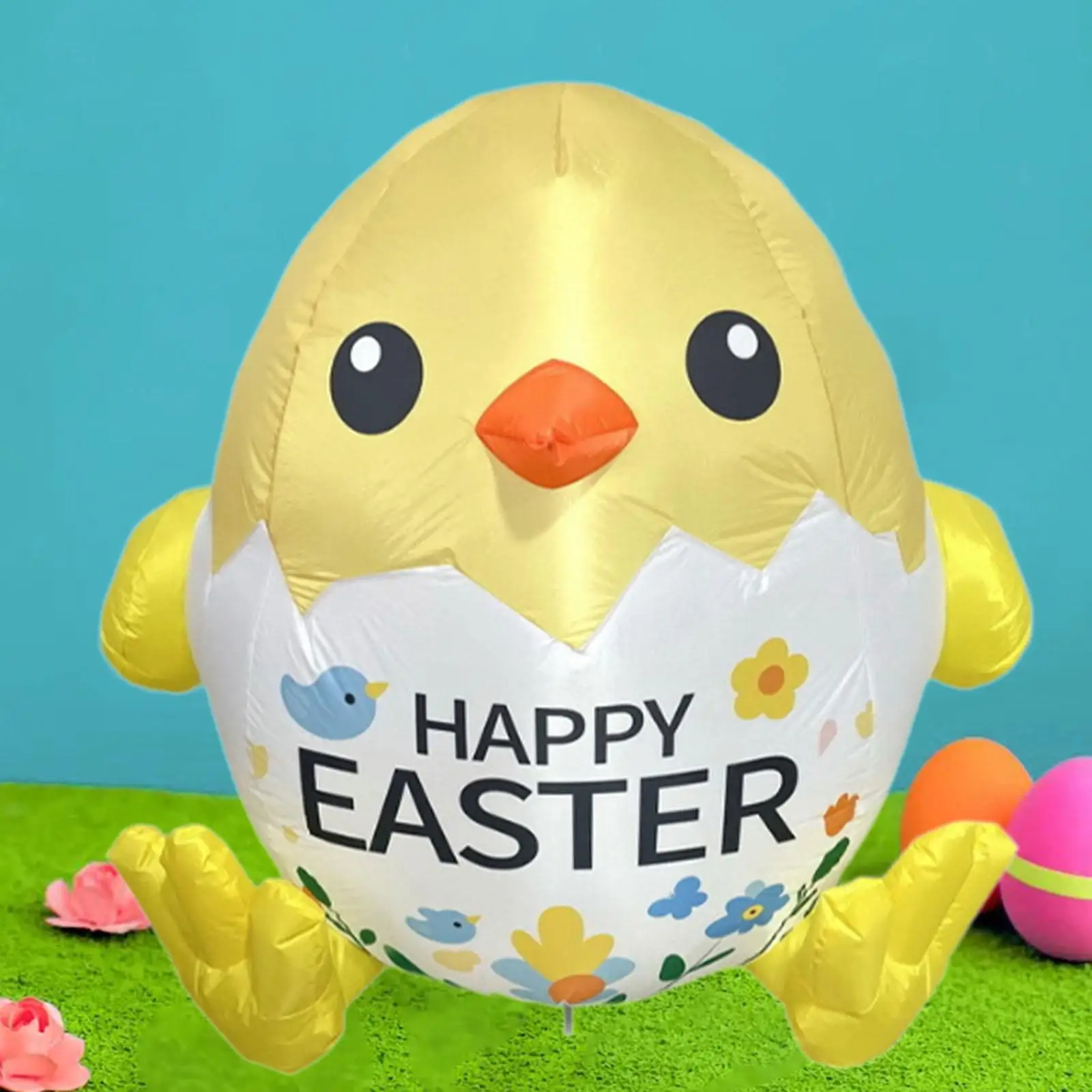 133.3cm Tall Easter Inflatabletoy Funny Builtin LED Waterproof Weatherproof Yard Decoration for Yard Holiday Garden Family Party