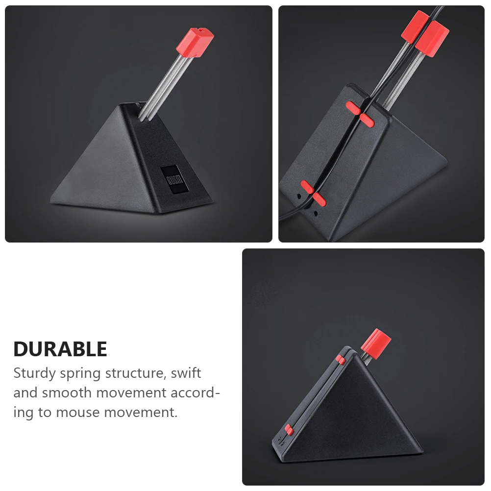 

Gaming Mouse Cable Fixer Adjustable Spring Anti-Slip Foot Pad Desktop Cable Management Holder for Stable Mouse Cord Management