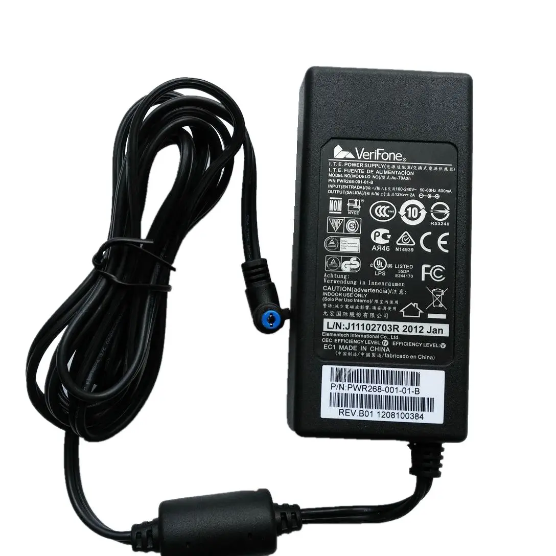 Original VeriFone 12V2A AU-79A0N CPS11224-3B-R 5.5x2.1mm AC DC Power Adapter Charger For VX670 VX680 POS 12V2A